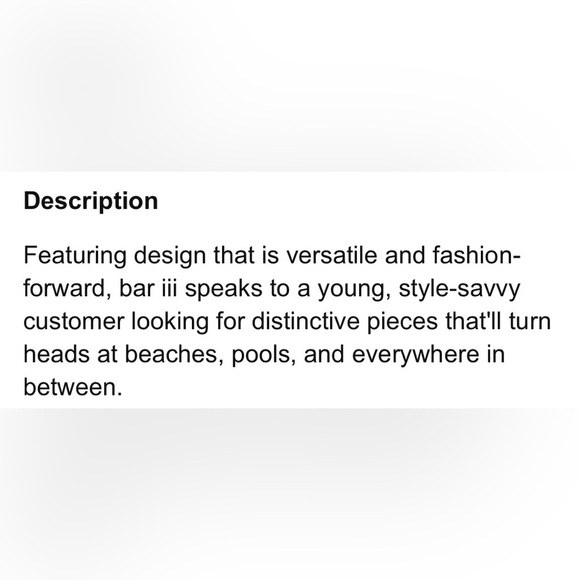 NWT Bar III Women's Black Nailhead Embellished Front Pull On Bikini Top Sz Small - Picture 3 of 4